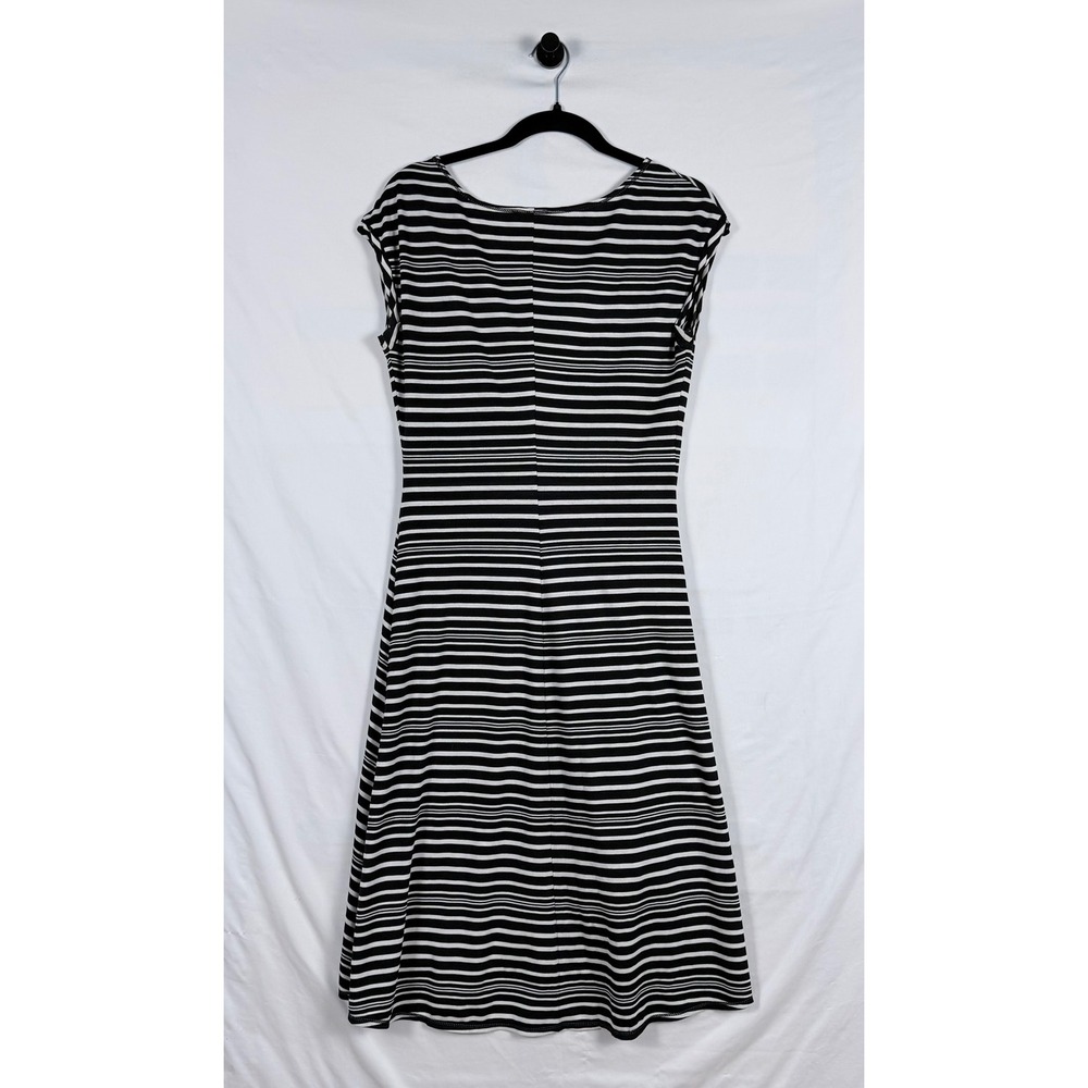 Max Studio Black White Twist Front Midi Dress M Classy Country Club Casual - Picture 7 of 11